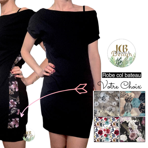 Robe chandail col bateau - CHOIX DE MOTIFS