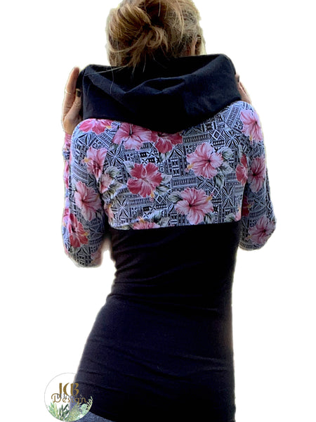 Tunique avec capuchon - Hibiscus Géo