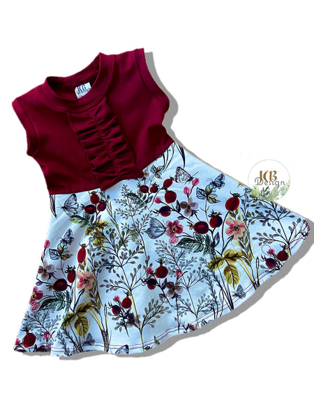 Robe tournante avec frisottis 12M-5T - CHOIX DE TISSUS