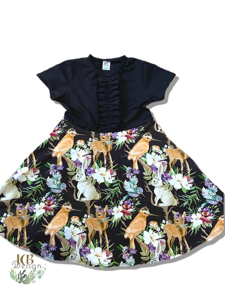 Robe tournante avec frisottis 6-12T - CHOIX DE TISSUS
